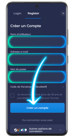 Rainbet détails d'inscription