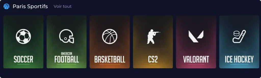 Sports au casino Rainbet
