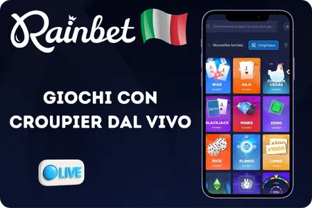 Giochi live su Rainbet