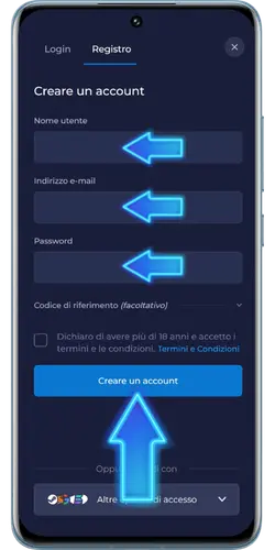 Dati di registrazione Rainbet