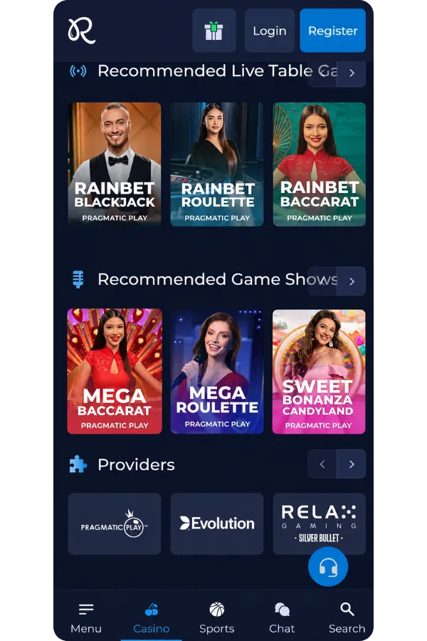Rainbet Live Casino