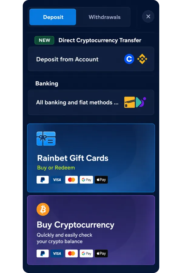 Rainbet Deposit Account