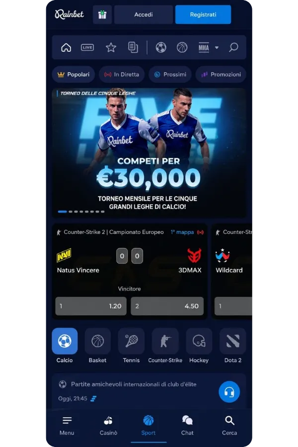 Rainbet scommesse sportive IT
